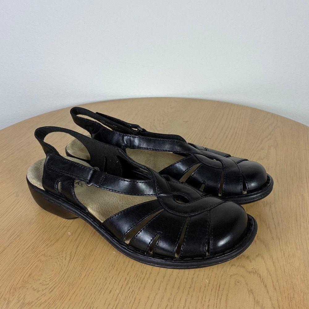 Clarks Leather Woven Fisherman Sandals Womens 6.5 Comfort Support Walking Boho